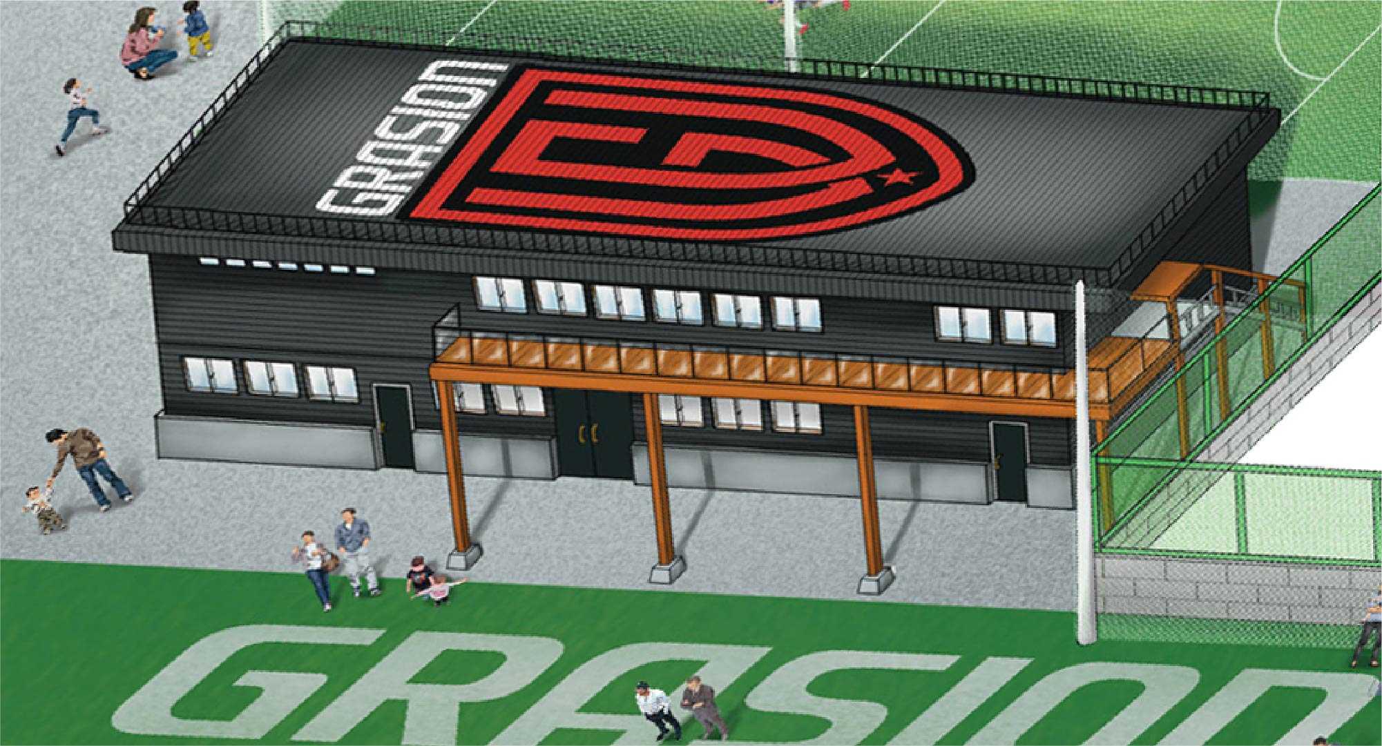 豊富な設備の特大150坪のクラブハウス